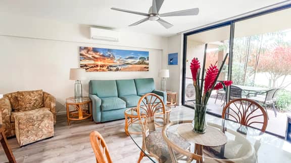 One Bd Grd Fl, AC, wifi, hot tub, pool  C108